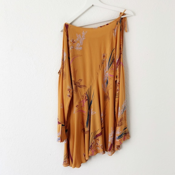 Free People Orange Cold Shoulder Mini Dress Tunic - Picture 6 of 8